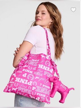 PINK VICTORIAS SECRET PACKABLE TOTE BAG